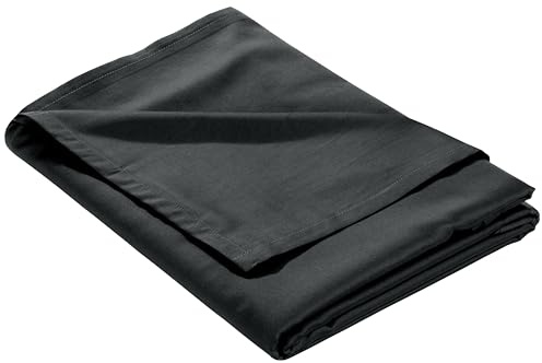 Bettwaesche-mit-Stil Mako-Satin Baumwollsatin Bettlaken ohne Gummizug Uni einfarbig (Bettlaken 240x280 cm, Anthrazit)
