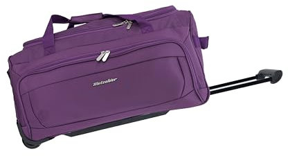 METZELDER Sac Voyages Trolley à roulettes Walker Gros Volume Chargement. (Violet (Purple), Taille Moyenne (soute)_63x32x35cm_72L_2,3kg)