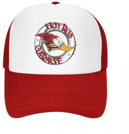 UIOPPIOS Woodys Hot Rod Garage Mesh Baseballkappe Erwachsene Sport Sonnenhut Mr.Horsepower Auto Rennen Papa Hut Verstellbare Snapback Cap Trucker Cap