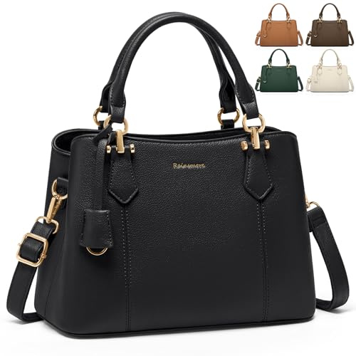 RAINSMORE Handtasche Damen Mittelgroß Umhängetasche Damen PU Leder | Mehrfächer Klein Schultertasche & Henkeltasche Elegante Tote Bag mit Abnehmbarem Gurt für Alltag Reisen Einkauf