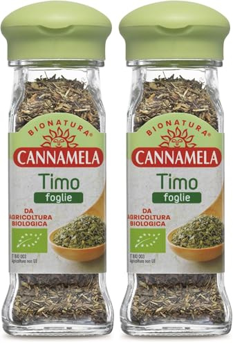 Cannamela - Linea Bionatura, Timo in Foglie Bio, Confezione da 30g. Ideale per arrosti, grigliate, brasati, pesce, panature, agnello, insalate, formaggi freschi