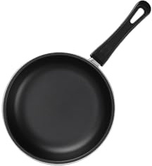 RCGOFOLLOW Mini poêle à œufs antiadhésive ronde, légère et sécurisée, idéale pour préparer facilement vos repas en camping. Poignée multifonctionnelle, Noir, 20 cm