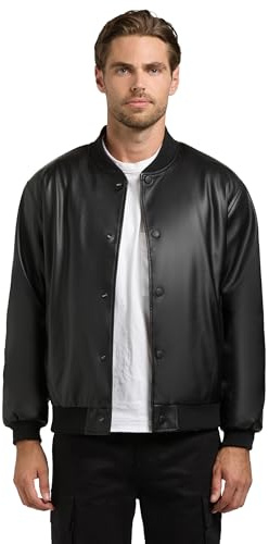 khujo Herren leichte Kunstlederjacke Übergangsjacke leichte Bomberjacke im Vintage Look Cale S-XXL