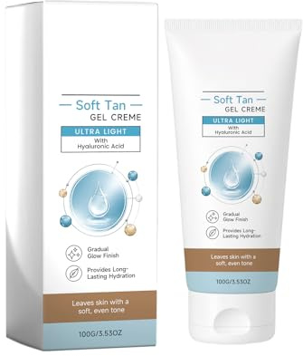 Sanfte Bräune Gesicht, Sanfte Bräune Aqua Gelcreme, Ultraleichte Textur mit Natürlichem Bräunungseffekt, Feuchtigkeitsspendende Pflegende Gelcreme für tägliche Hautpflege