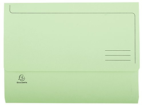 Exacompta 47973E 10er Pack Aktenmappen SUPER DIN A4. Aus stabilen Manila-Karton mit Beschriftungslinlien Pastellfarbe Grün. Ideal für die Aufbewahrung Ihrer Dokumente Sammelmappe