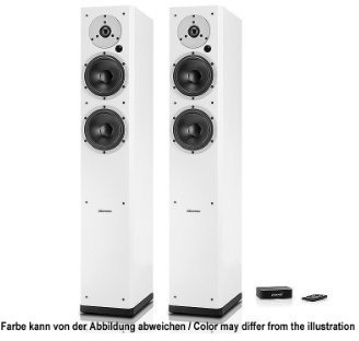 Dynaudio - Set di altoparlanti attivi wireless XEO 5, con telecomando, colore: Bianco opaco