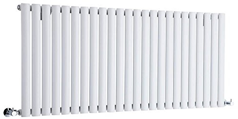 MILANO White Horizontal Single Oval Panel Radiator 635 x 1416mm | Steel Construction. Generous Heat Output. Contemporary Style. Single Panel Design. Central Heating Operation.