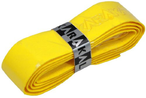 Karakal, Griffband / Griff-Tape, selbstklebend, für Badminton / Squash / Tennis / Hockey / Curling, Polyurethan, ausgezeichnete Griffigkeit, gelb, 6x Grips