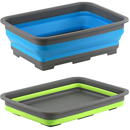 MTS Silicone Foldable Collapsible Washing Up Bowl Dishwashing Camping Travel Caravan Kitchen