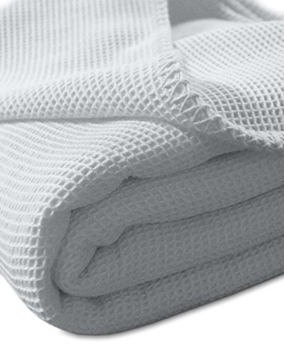 Kneer Waffelpique Decke, Baumwolle, Weiß, 220 x 240 cm