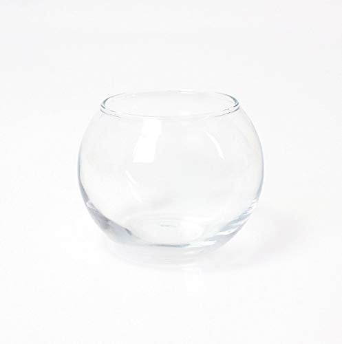 INNA-Glas Jarrón Redondo - Maceta Decorativa Tobi, Transparente, 8cm, Ø 9,5cm - Recipiente de Cristal - Portavelas