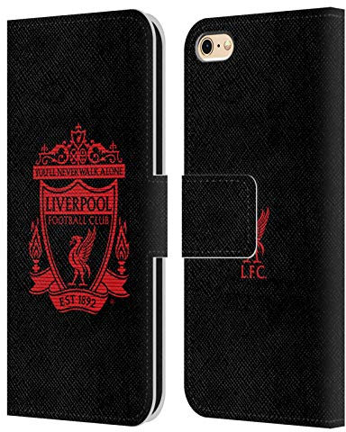Head Case Designs Officially Licensed Liverpool Football Club Black 1 Crest 2 Leather Wallet Case Compatible With Apple iPhone 6 / iPhone 6s