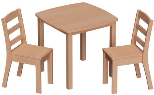 Holzspielzeug Peitz Kinder-Möbel-Set 8018 - Tisch/Stühle - Kindergarten-Möbel Massivholz - robust