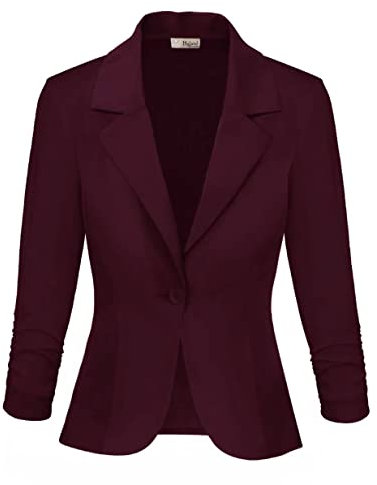 Hybrid & Company Damen Gelegenheitsarbeit Büro Blazer Jacke Medium Wein