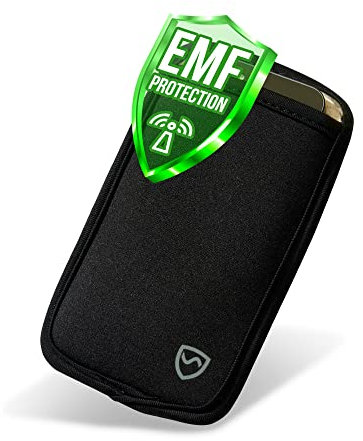 SYB Handytasche, Neopren EMF Schutzhülle für Handys bis zu 7 cm (2,75 Zoll) breit, schwarz