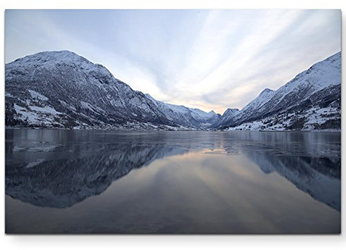 Paul Sinus Art Fjord in Norwegen - Leinwandbild 120x80cm