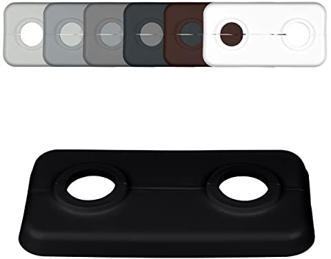 FUX 5 STÜCK Doppel Heizungsrohr Rosette, 12mm - 21,3mm, 2-teilig, Heizung, Rohrabdeckung, Abdeckrosetten, Verkleidung, Heizkörper Rosetten, Polypropylen in Sonderfarben (18mm, RAL 9005)