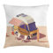 ABAKUHAUS RV Kissenbezug, Camper Van Stühle und Surfbrett, Kissenhülle mit Reißverschluss Waschbar Farbfest Beidseitiger Druck, 40 x 40 cm, Beige Braun