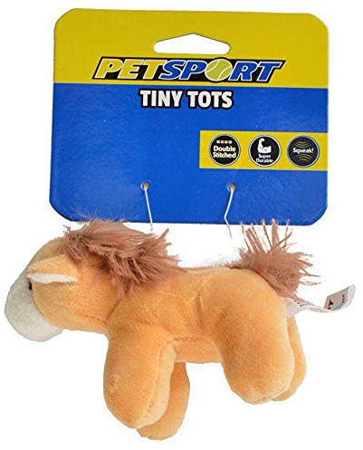 PetSport Tiny Tots Barn Buddies Dog Toy with Squeaker, 4 Inch, Assorted Designs (Single)