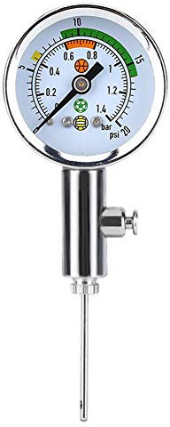 Gorgeri Ball Manometer, Metall Mini Ulitity Air Manometer Barometer-Tool für Basketball Fußball Volleyball