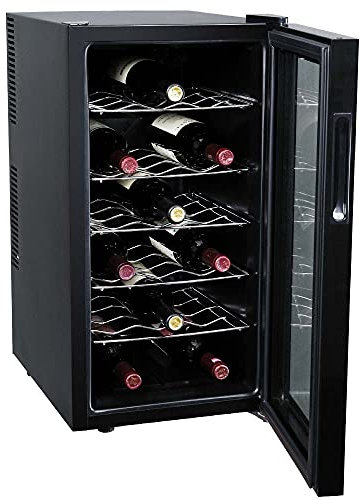 Bakaji Cantina Refrigerante Bottiglie di Vino Cantinetta Frigo Elettrica con 18 Porta Bottiglie 52 Lt Potenza 70 W Doppia Temperatura Regolabile (52 Litri)