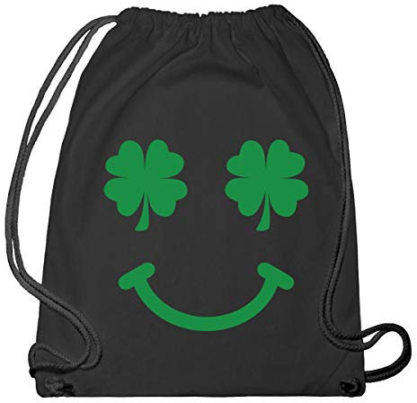 Shirtgeil St.Patrick`s Day Glückliches Kleeblatt Tasche Turnbeutel & Gym Bag One Size Schwarz