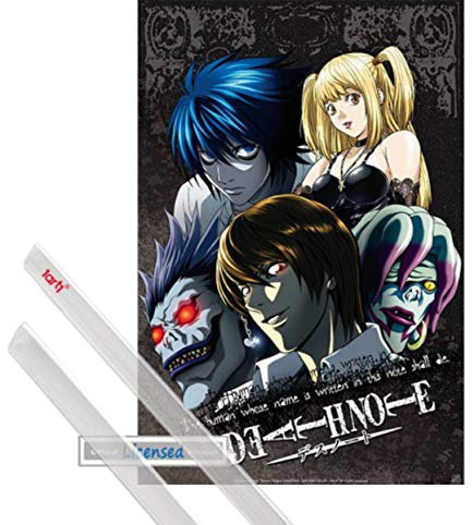 1art1 Death Note Mini-Poster (52x38 cm) Group + EIN Paar Posterleisten, Transparent