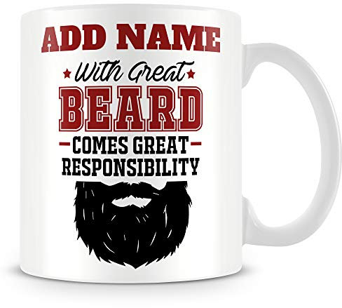 MUGGZ Funny Dad Mug Personalised Gift - with Great Beard Comes Great Responsibility