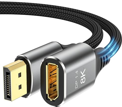 DGHUMEN 8k DisplayPort Kabel 1.4 0.5M, 8K@60Hz 4K@144Hz 32.4Gbps, HDR, HDCP 2.2, DP 1.4 Kabel für Gaming-Monitor, Grafikkarte TV Projektor