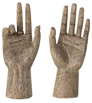 Bloomingville Deko Teis, Natur, Mangoholz, 2er Set