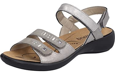 Westland Damen Riemchensandalen Ibiza 86,Weite G (Normal),Wechselfußbett,Freizeitschuhe,offene Schuhe,Strandschuhe,flach,Platin,42 EU / 8 UK