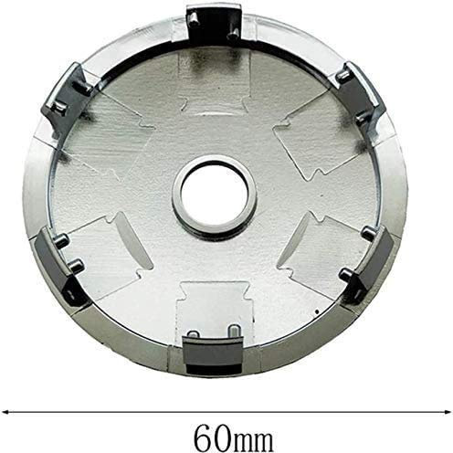 Gyxb 4 StüCk Auto Logo Emblem Radmitte Radkappenabdeckung, FüR KIA K2 K3 K5 Sorento Sportage R Rio 60MM, Mittelkappenabzeichen Radkappen, ABS-Kunststoff, Silber oder Chrom
