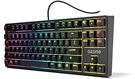Ozone OZBATTLERYLSP Battle Royale SP Mechanical Gaming Keyboard TKL, Red Cherry MX Switches, RGB LED, G-Mode, Windows, IOS, Android, Linux, Black
