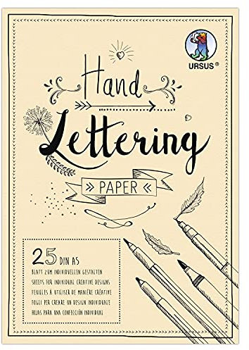 Ursus- Papier de Lettrage à la Main, crème, DIN A5, 210 g/m², 25 Feuilles de Carton, Base idéale pour Personnaliser des Lettres, 10137351, Ivoire