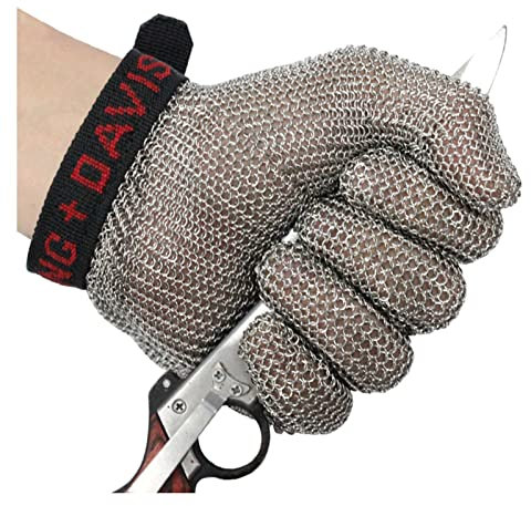 Schnittfeste Handschuhe Schutzhandschuhe, Kettenschutzhandschuhe Aus Metall, Für Küchen-Metzger-Sicherheitswerkzeuge (Size : 1pcs/xs)