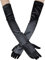 Ancokig Damen Lange Handschuhe Satin Classic Opera Fest Party Hochzeit Braut Handschuhe 1920er Stil Handschuhe Elastisch Erwachsene Größe bis Handgelenk Länge (52 CM-Schwarz)