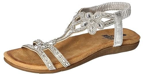 2Go Fashion Damen 8018-802 Flache Sandale, Silber, 40 EU