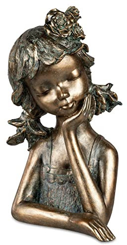 formano Büste Mädchen bronzefarben Dekofigur Skulptur 32 cm Frau Women