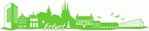 Skyline4u Erfurt Skyline Aufkleber Sticker Autoaufkleber City Gedruckt - 30x6,2cm lindgrün