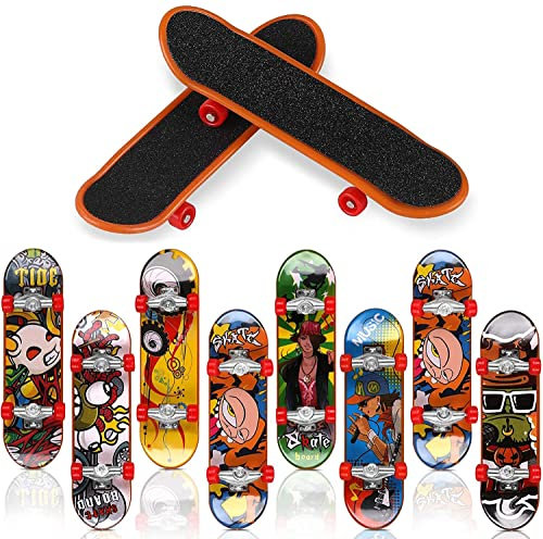 Svalor Finger Skateboard 10 Stück Professionelle Mini Fingerboards Skatepark Spielzeug für Kinder Spielen Oder ALS Finger Skateboard Dekoration