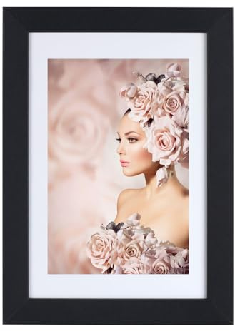IDEAL TREND Bilderrahmen Holz Rahmen Plexi Acryl Collage Wanddeko Poster quadratisch S215: Farbe: Schwarz | Format: 50x50