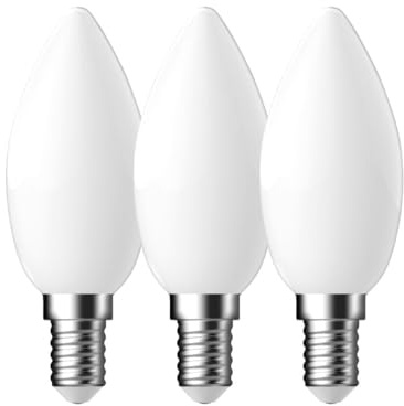 Energetic Candle Frosted LED Light Bulb, E14, 4W, 470 Lumens, Warm White 2700K - 3 Pack