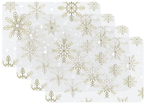 Venilia Tischset Snowflakes Gold-transparent, 45x30cm, 4 Stück, Inhalt:4 STK