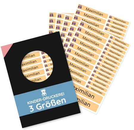 130 Stück personalisierte Namensaufkleber Set-Bögen Mini/Mittel/Groß - Spülmaschine geeignet/Wasserfest/Kratzfest für Innen und Außen (Gelb, Set 130 Stück)