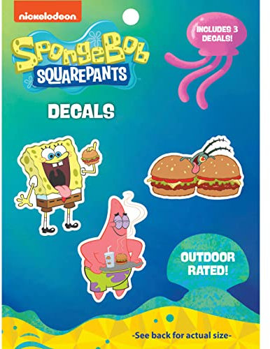 Spongebob Schwammkopf-Aufkleber, Set mit 3 Stück, Spongebob, Patrick Star, Krabby Patty Aufkleber für Kinder und Erwachsene – Vinyl-Aufkleber für Laptop, Becher, Wasserflasche, Fahrzeuge