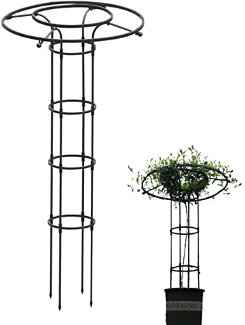 Dirfuny Obélisque de Jardin, Tuteur Plante Grimpante, Jardin Tuteurs de Plantes, Treillis Fleur Soutien de Arche de Jardin en Forme de Tour pour Plantes Grimpantes 150cm