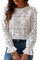 CUPSHE Women Blouse Casual Top Cutout Flower Round Neck Long Sleeves Elastic Cuffs Elegance Shirt