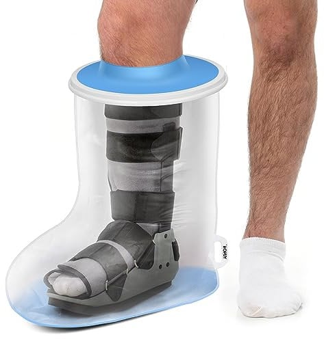 YUNCHI Waterproof Leg Cast Cover for Shower Extra Wide Non Slip for Adults Plaster After Operation Over Boots Large Dressings Bandages Protectors Showering Reusable (XL Lower Leg)