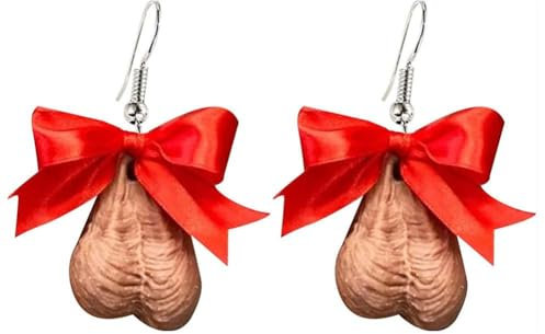 Kreative Weihnachtskugel-Ohrringe – lustige Tropfen-Ohrringe, niedliche, hässliche Feiertagsdekoration, Hängeohrringe – ideales Schmuckgeschenk für Frauen und Mädchen, Kunststoff