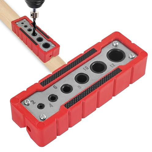 Drill Guide for Carpentry, 2/4/6/8/10/12mm Drill Block Accessories, Professional Locator Doweling Jig, Angle Drill Guide, for Drilling and Grinding Wood and Plastics